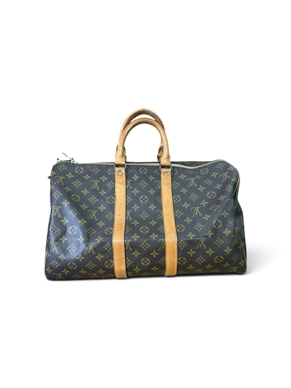 Louis Vuitton Monogram Canvas Duffel with Tan Leather Trim